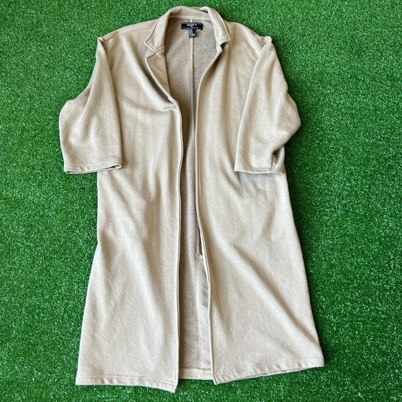 FOREVER 21 MEN FLEECE DUSTER MIDI JACKET - Picture 2 of 4